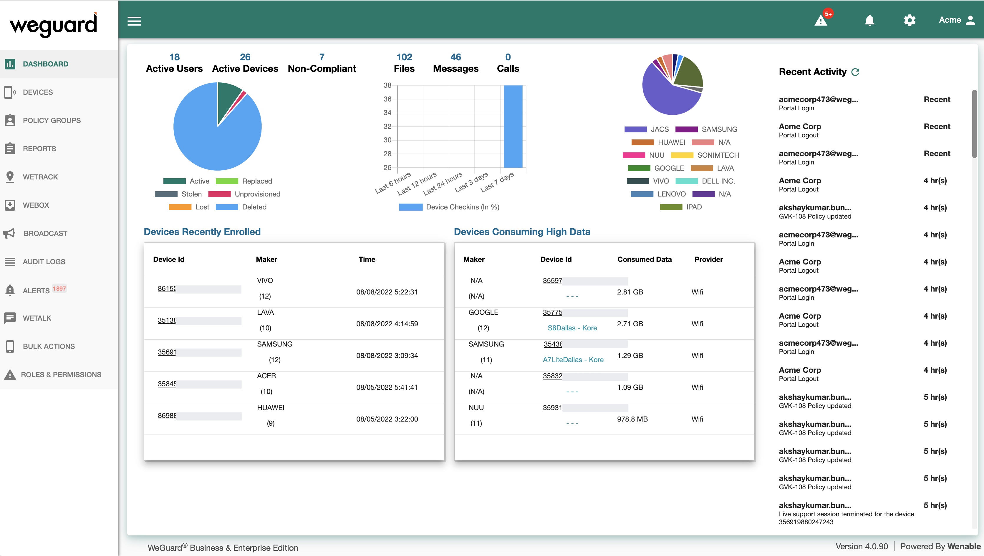 screenshot of WeGuard