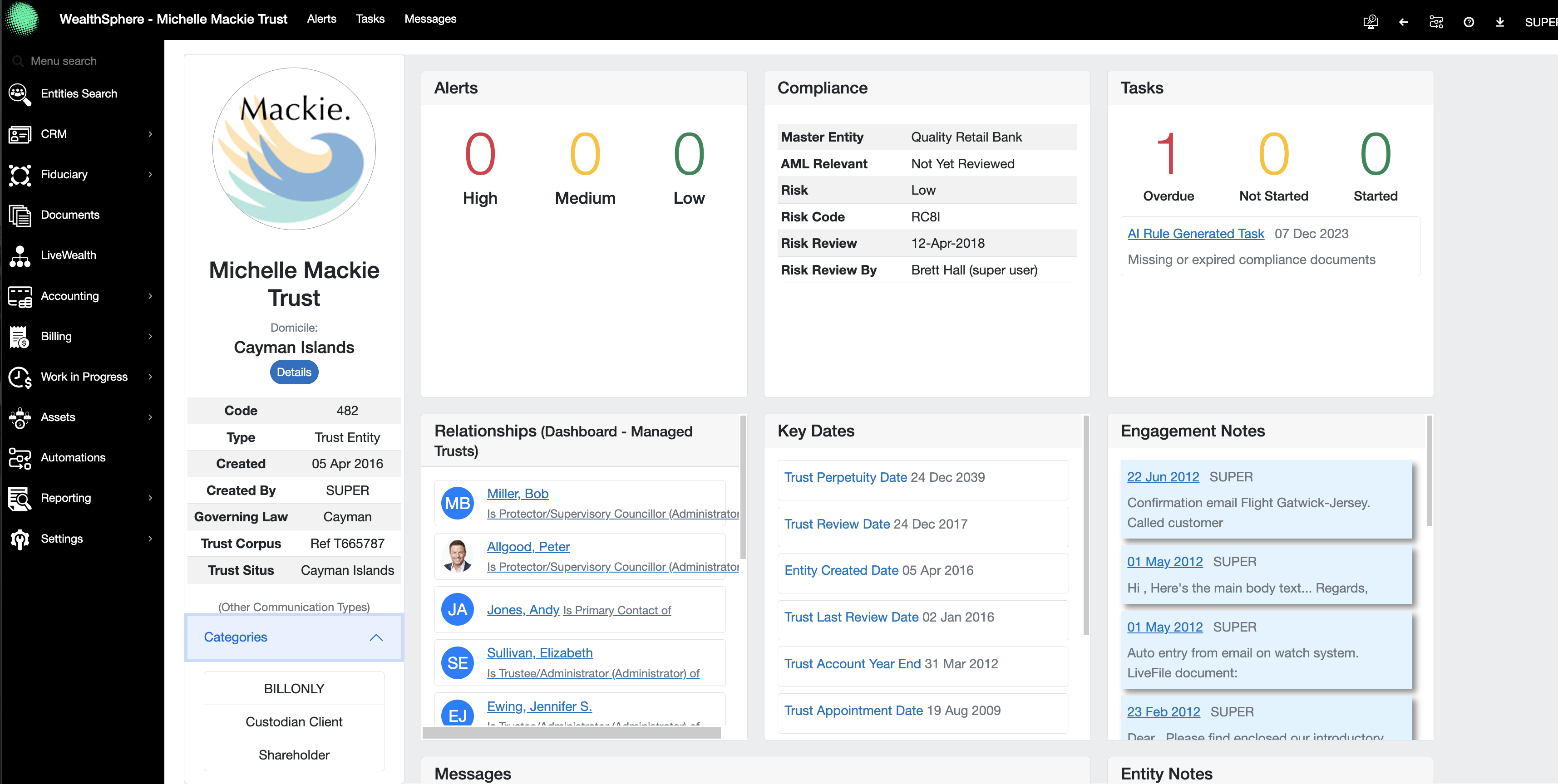 screenshot of WealthSphere
