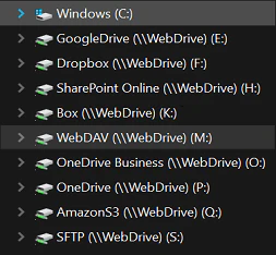 screenshot of WebDrive