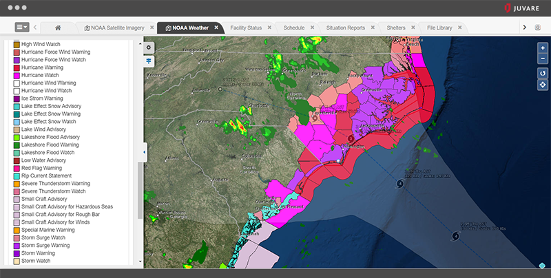 screenshot of WebEOC