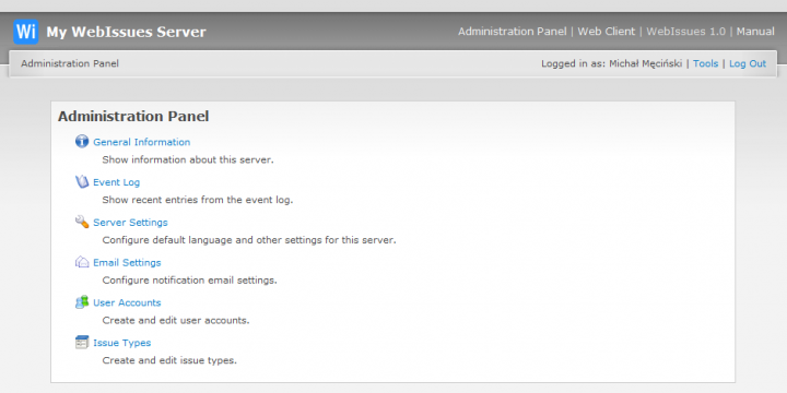 screenshot of WebIssues