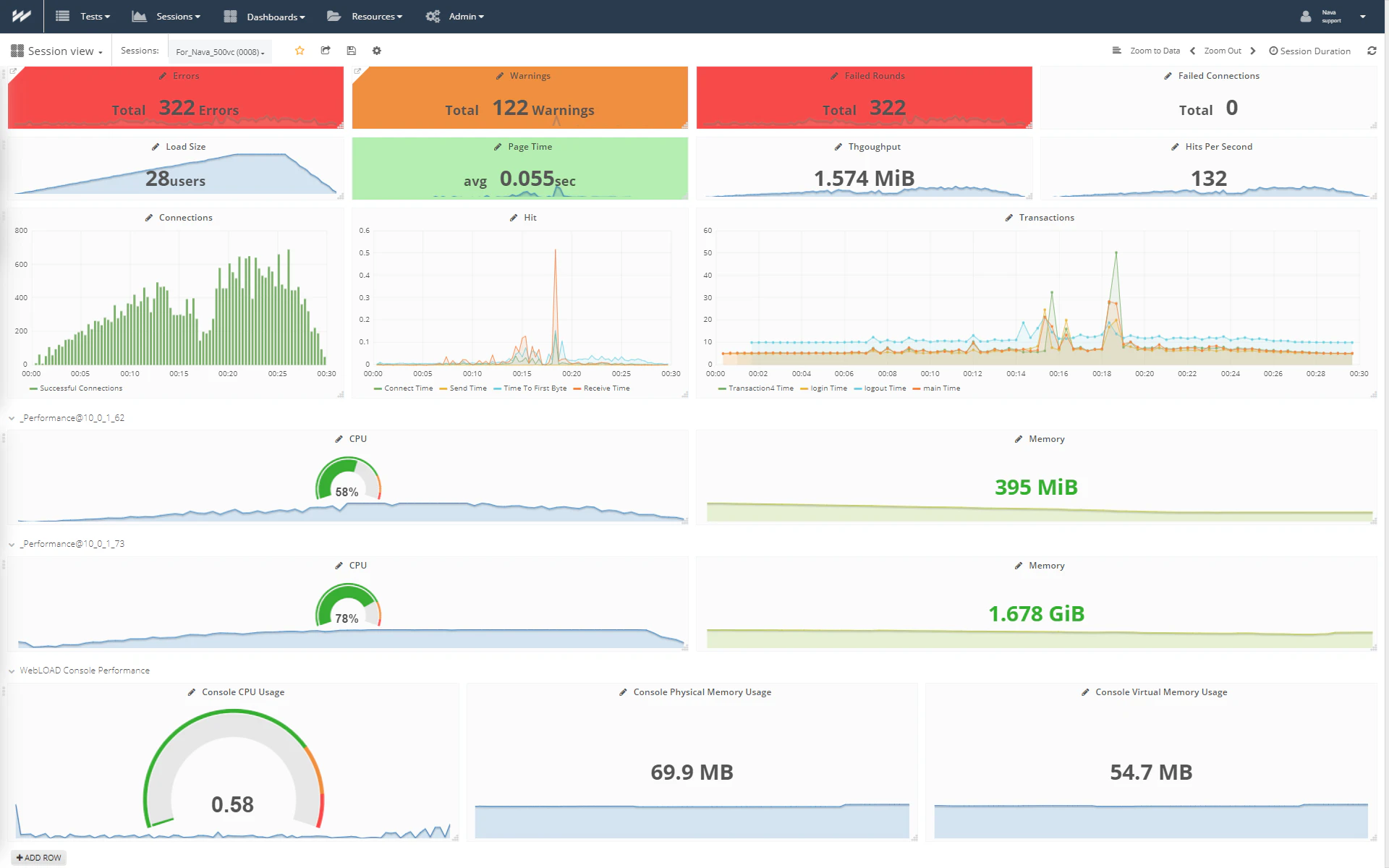 screenshot of WebLOAD