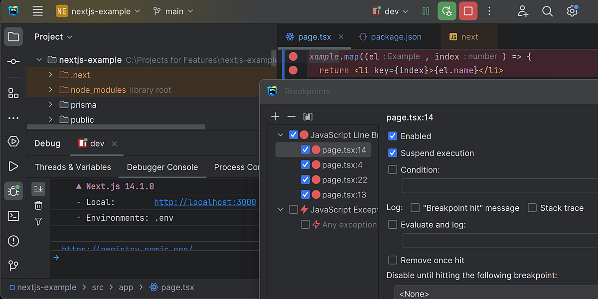 screenshot of WebStorm