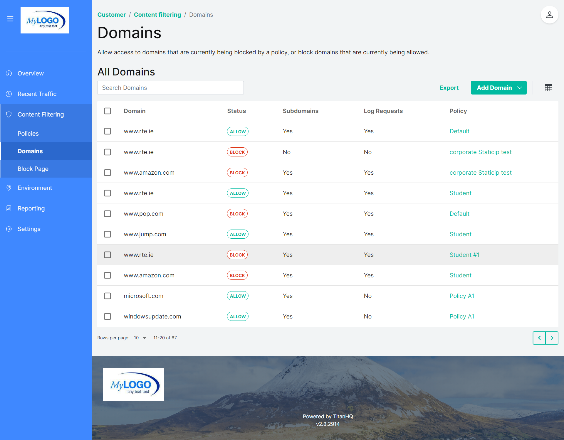 screenshot of WebTitan