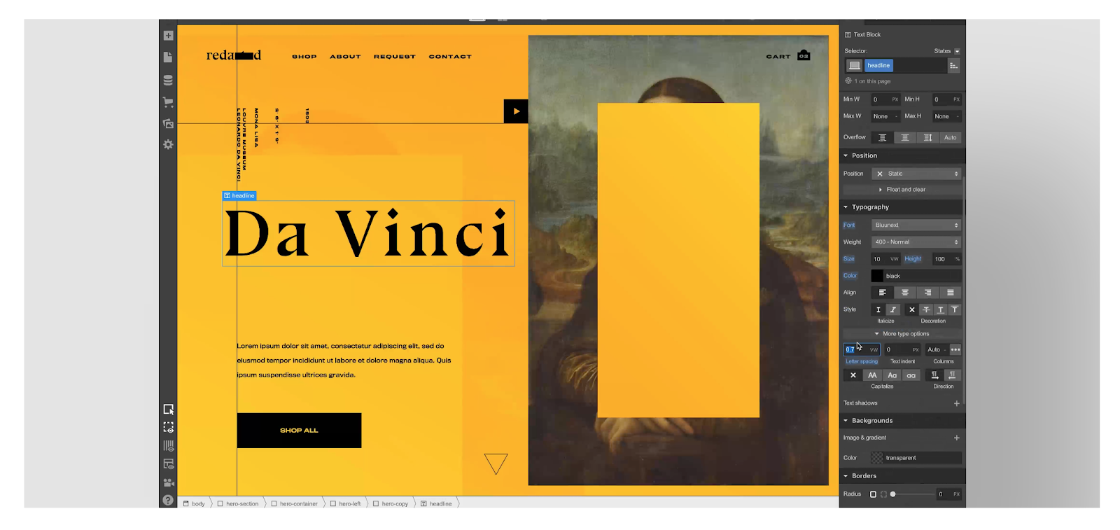 screenshot of Webflow