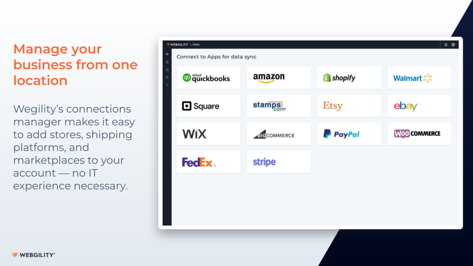 screenshot of Webgility