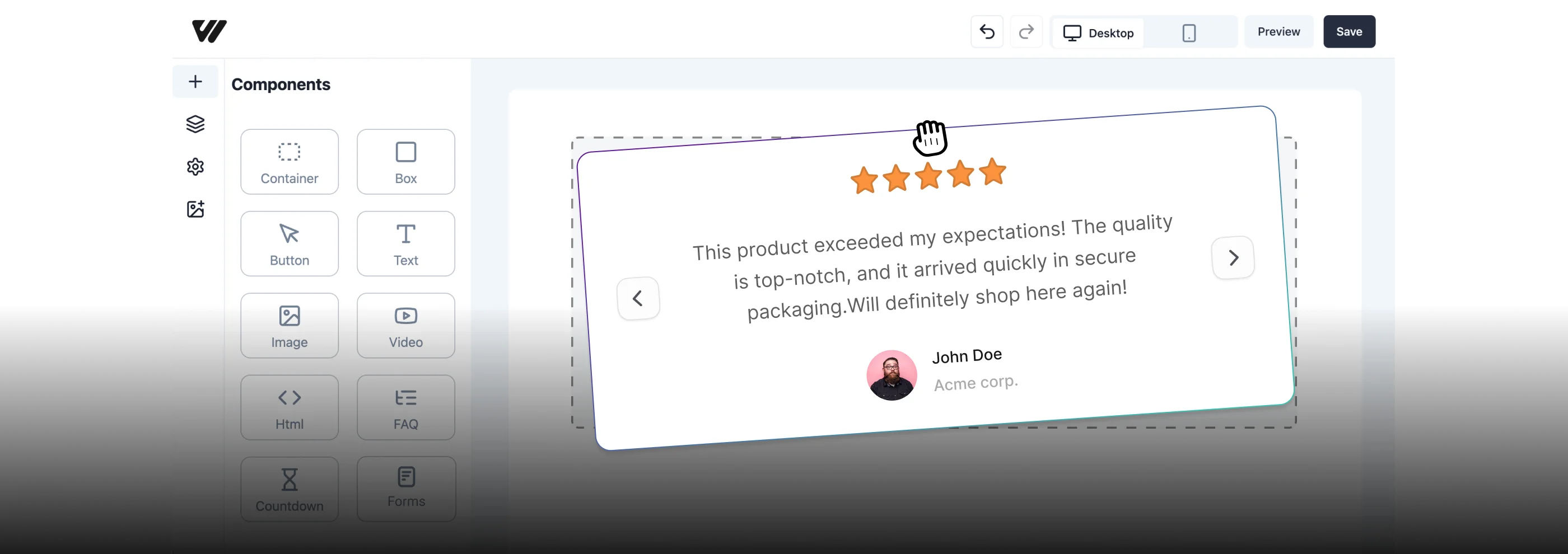 screenshot of Weblly