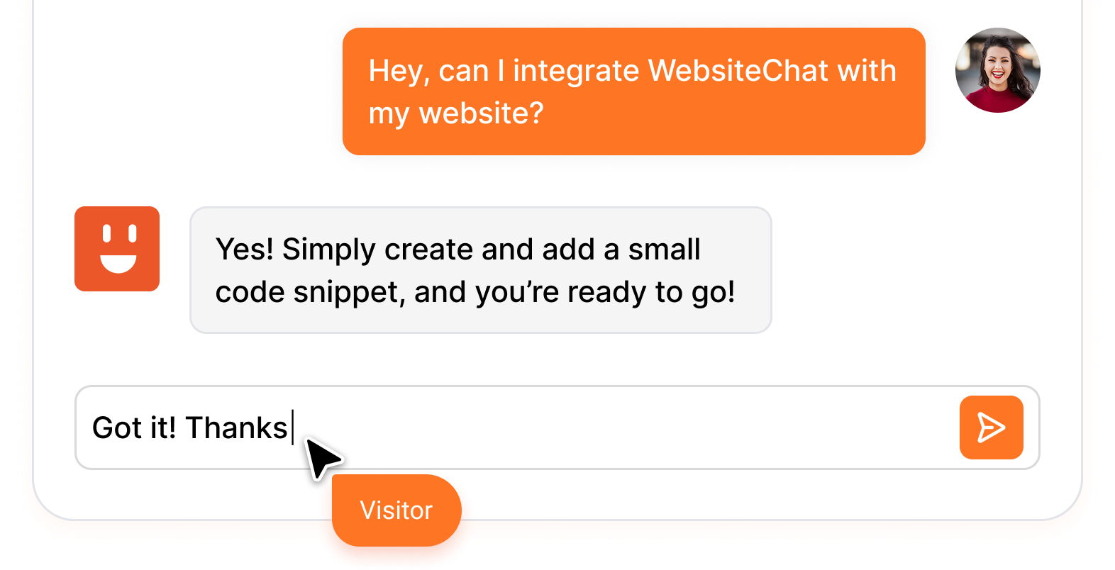 screenshot of WebsiteChat