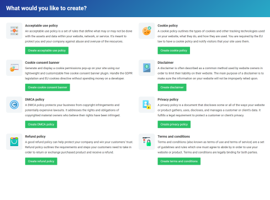 screenshot of WebsitePolicies