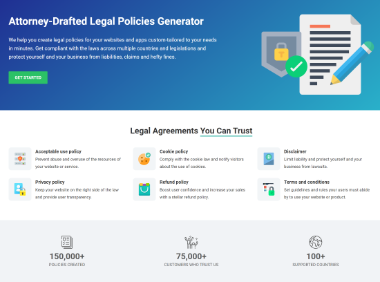 screenshot of WebsitePolicies