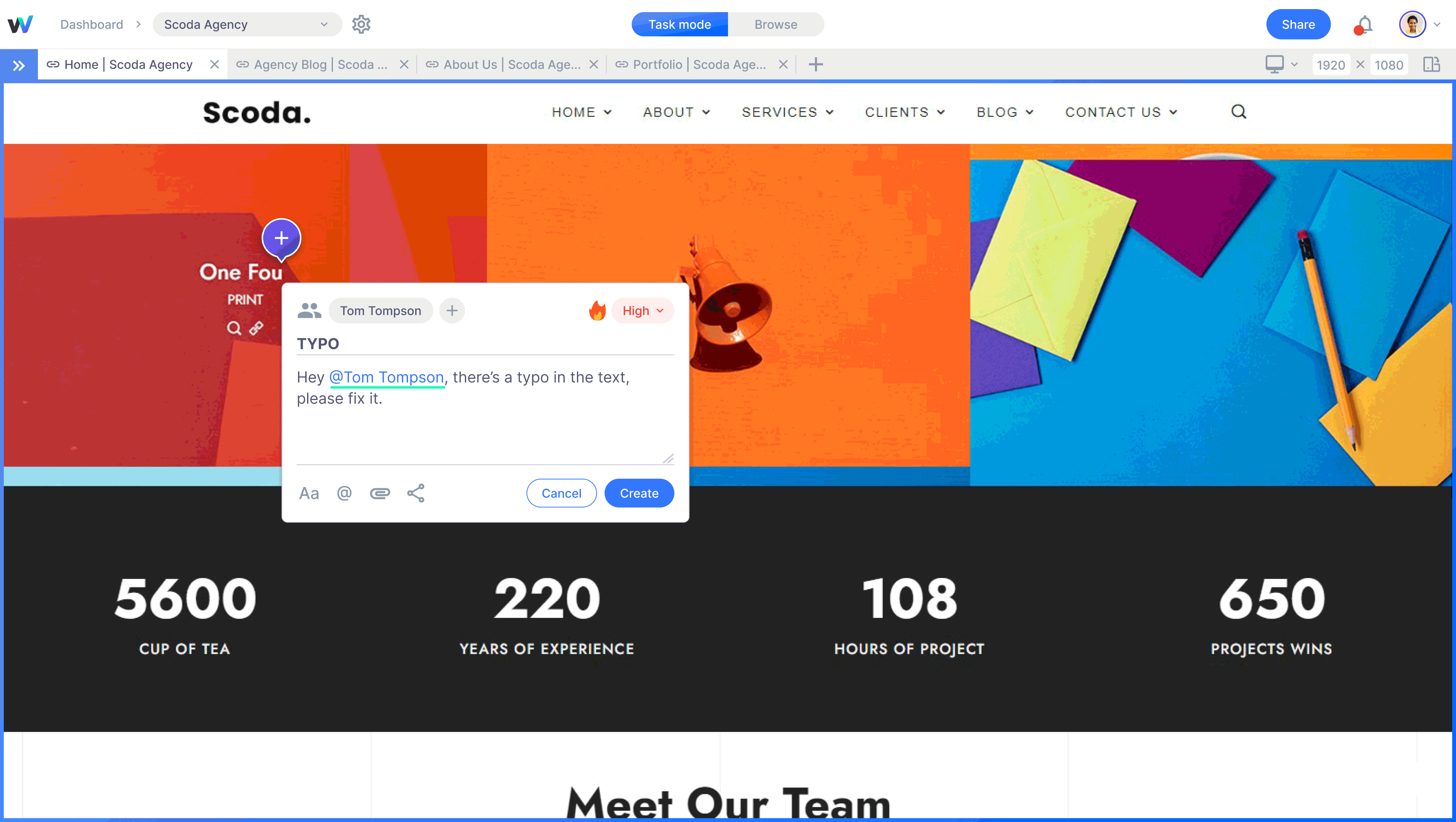 screenshot of Webvizio