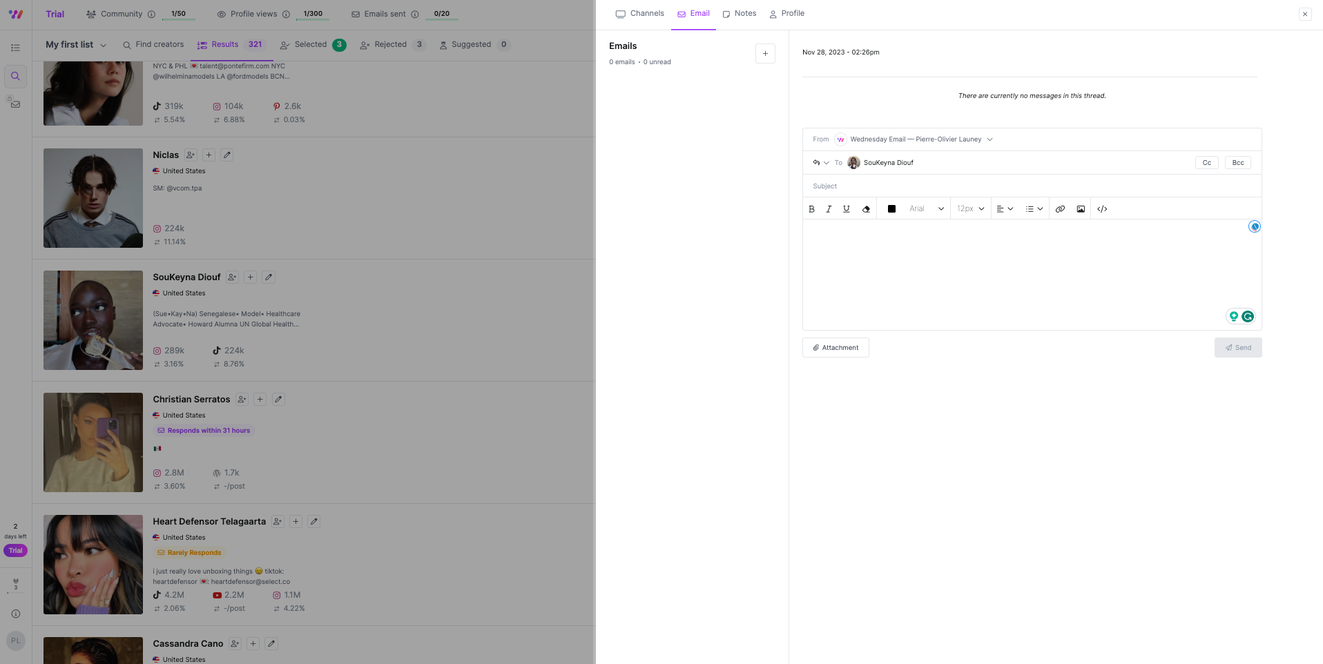 screenshot of Wednesday