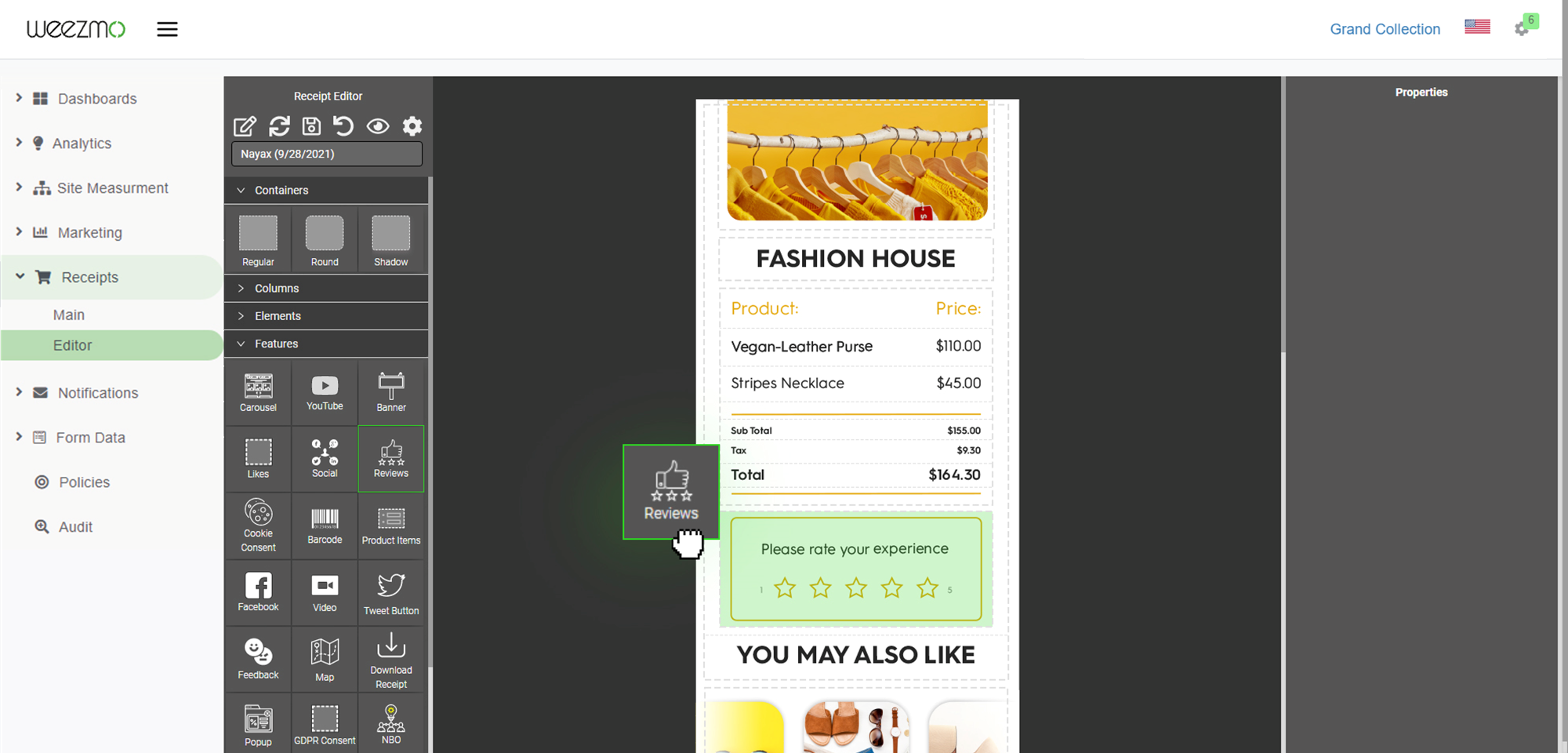screenshot of Weezmo