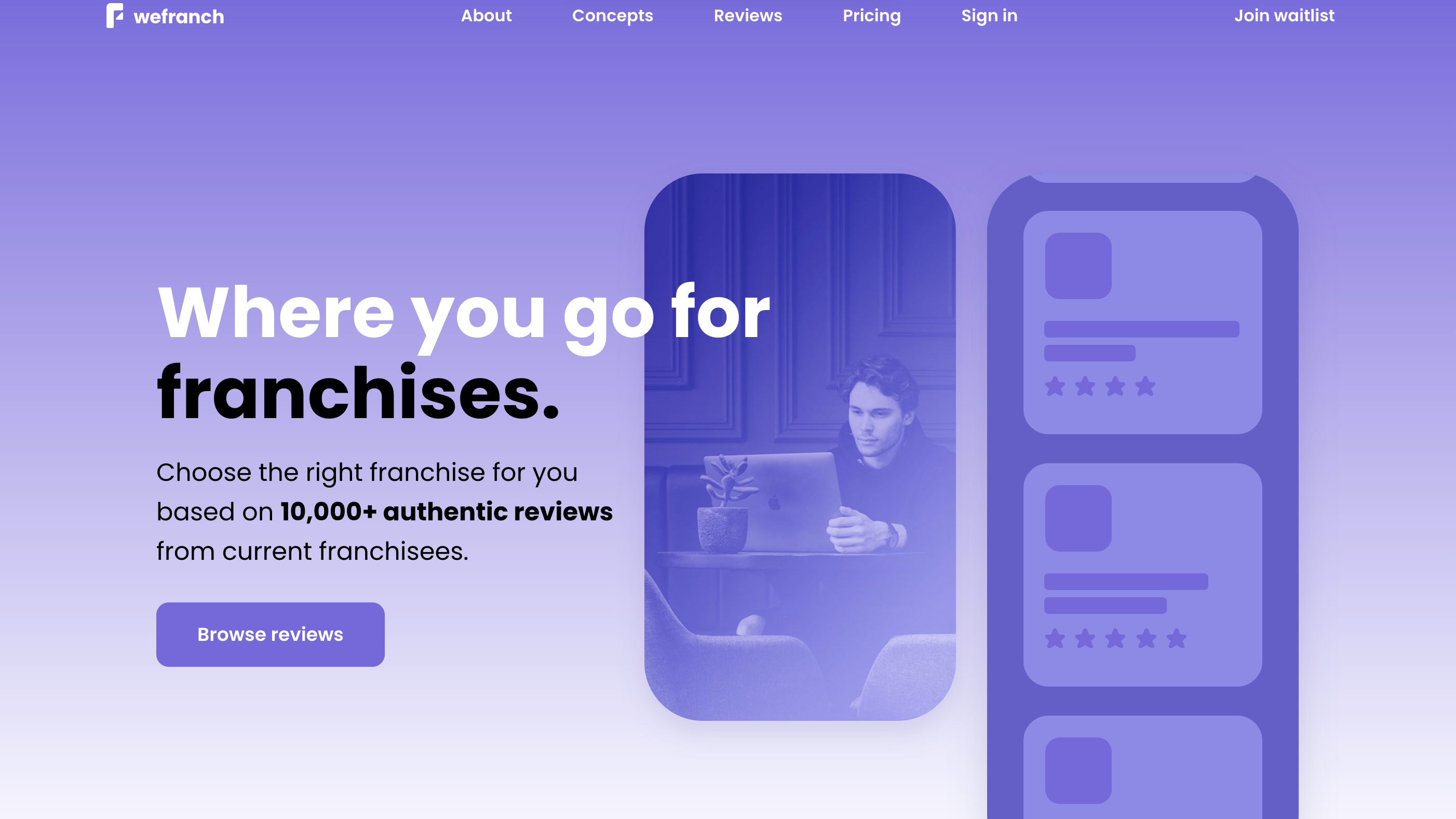 screenshot of Wefranch