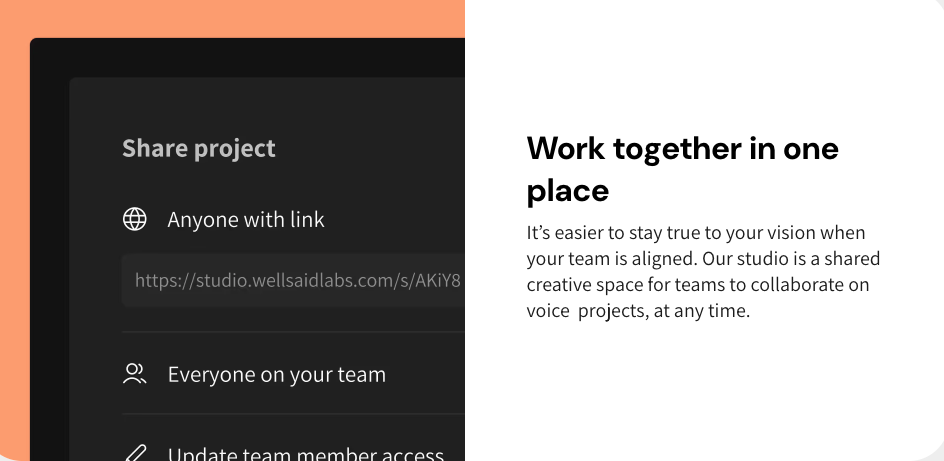 screenshot of WellSaid