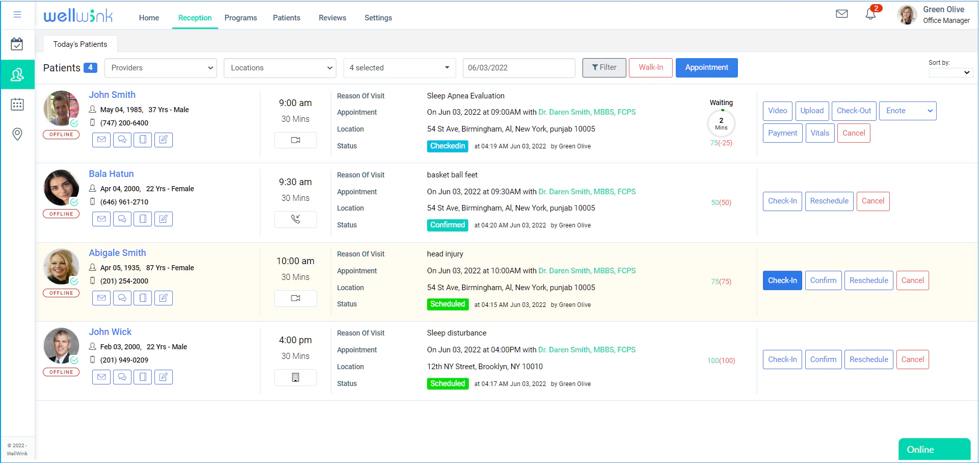 screenshot of WellWink