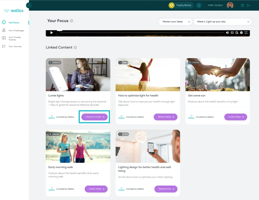 screenshot of Wellics