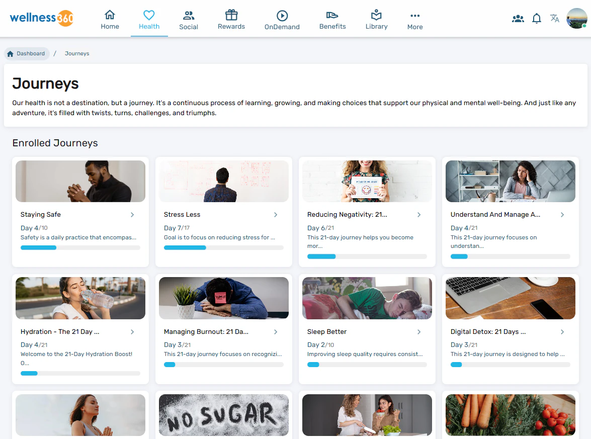 screenshot of Wellness360