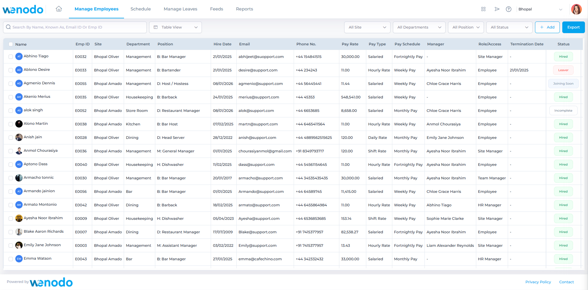 screenshot of Wenodo