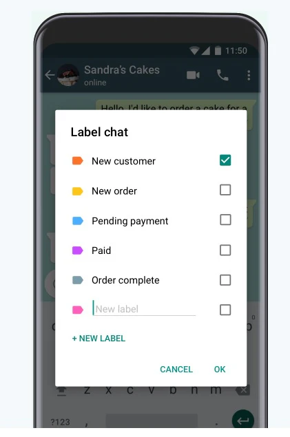 screenshot of WhatsApp