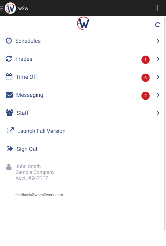 screenshot of WhenToWork