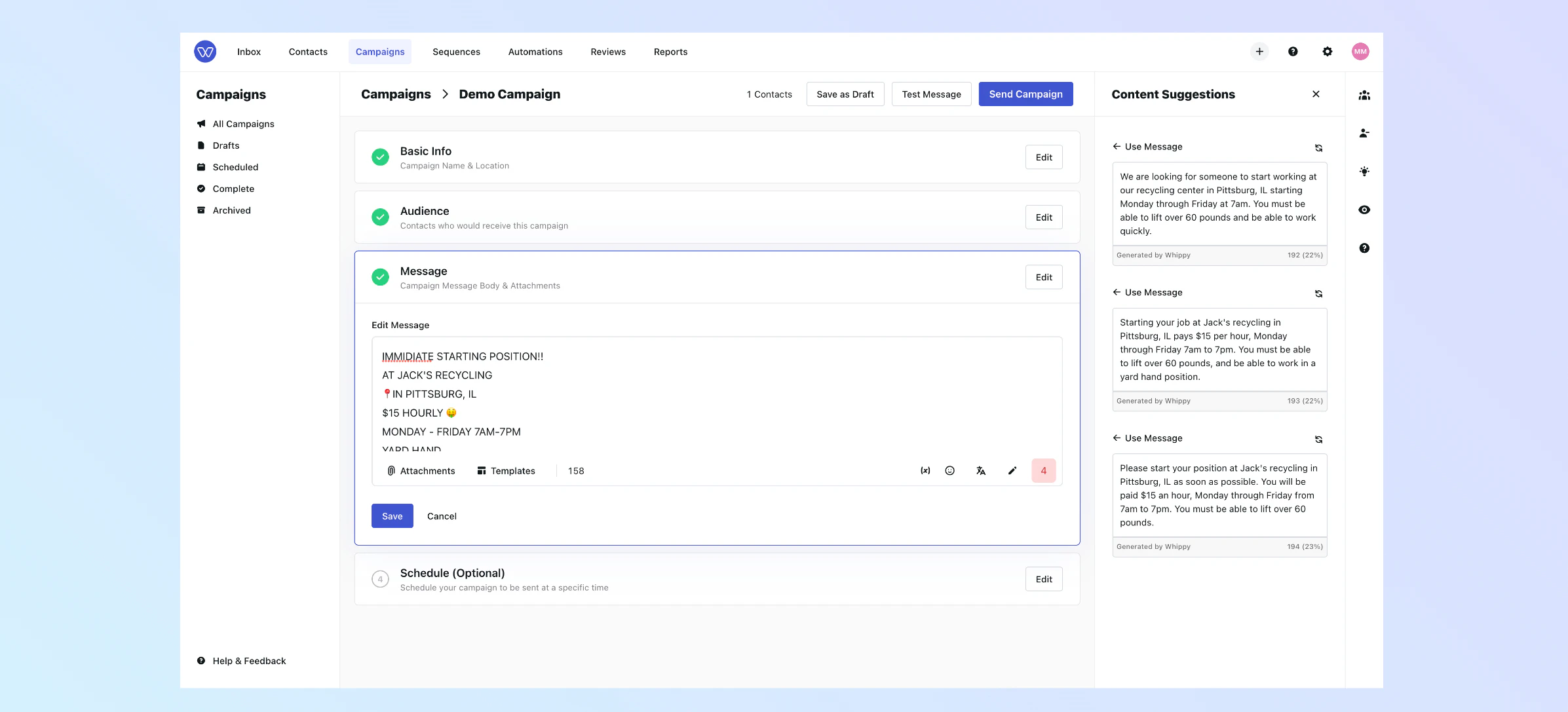 screenshot of Whippy