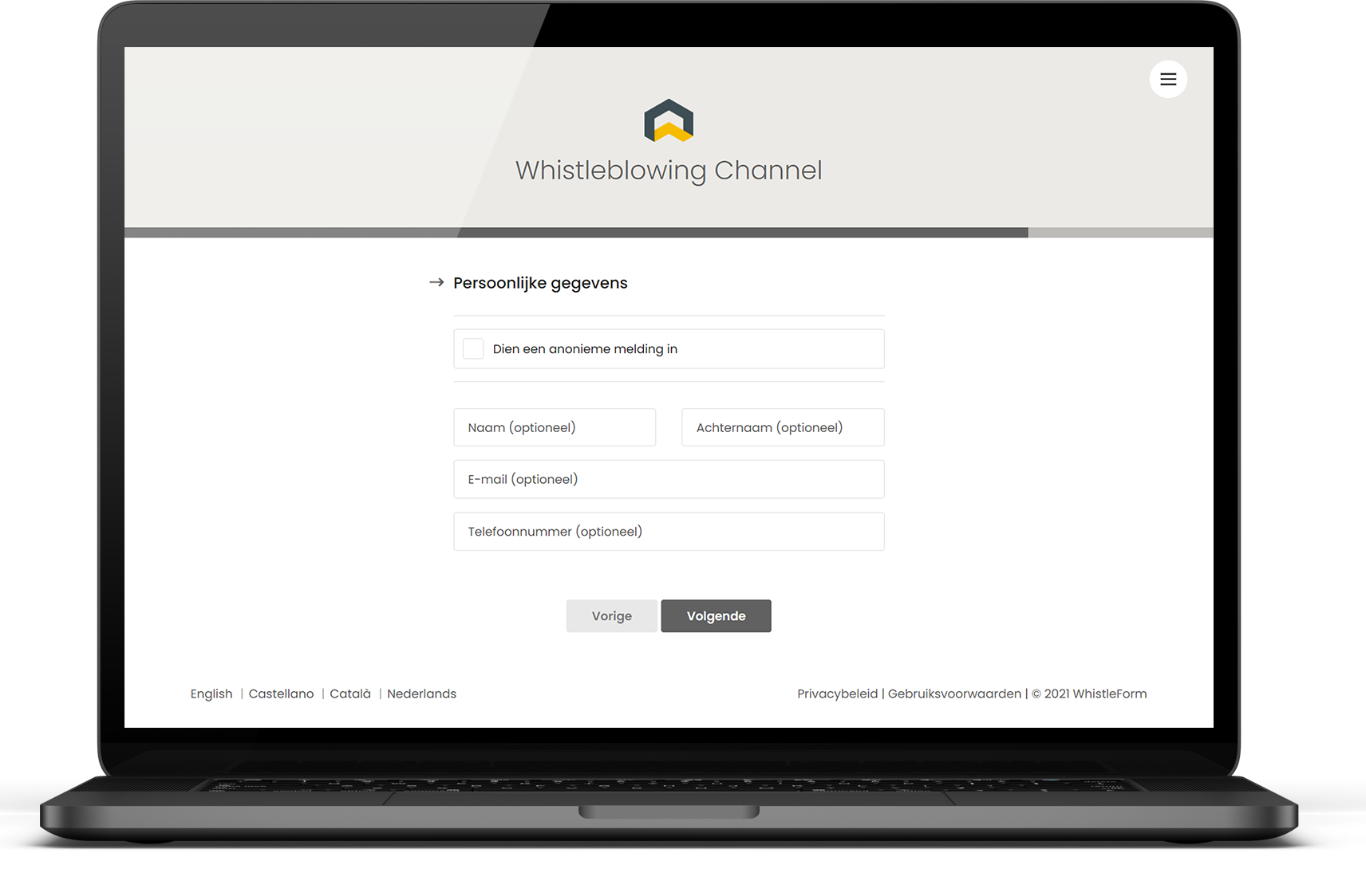 screenshot of WhistleForm