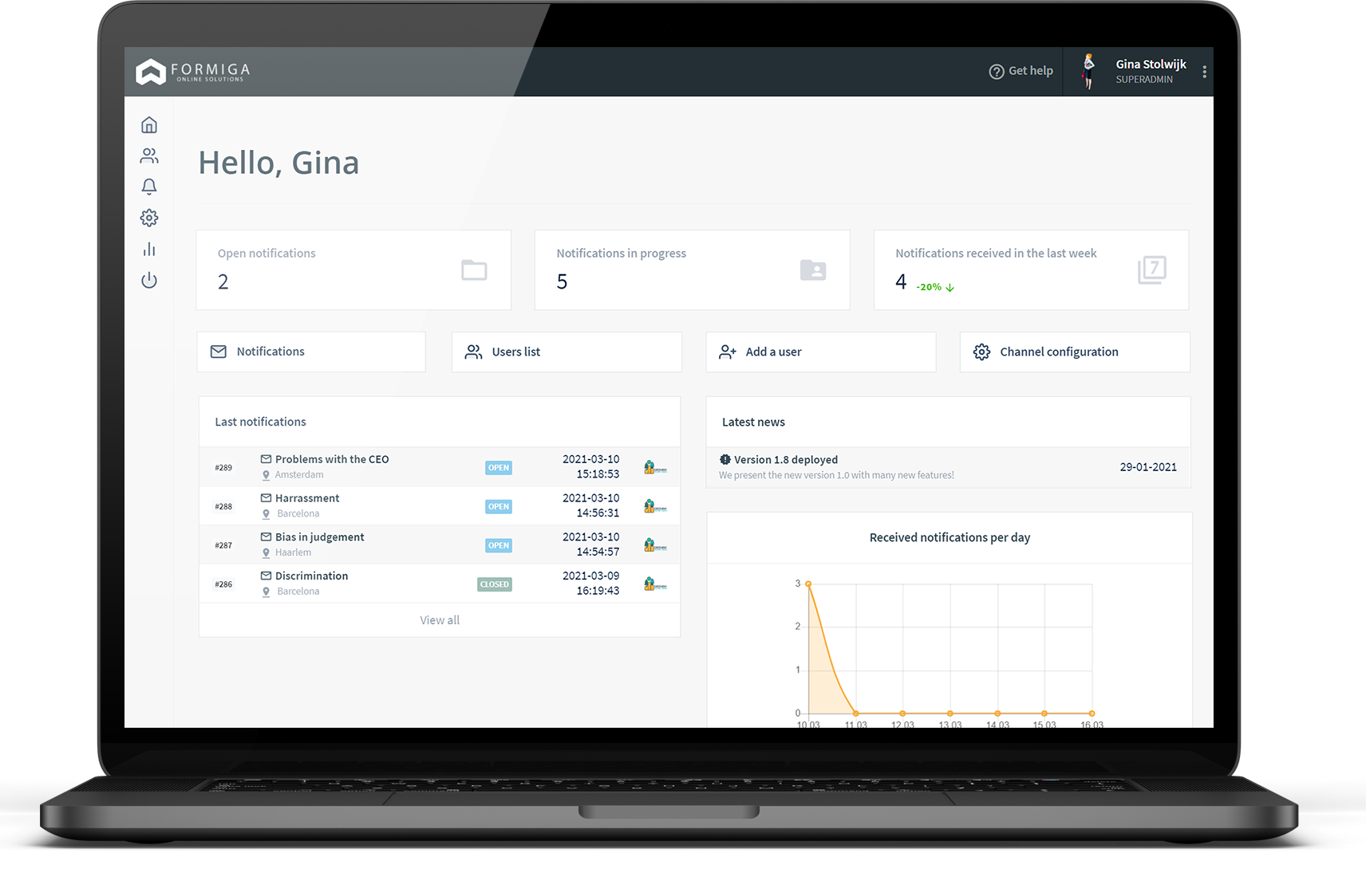 screenshot of WhistleForm