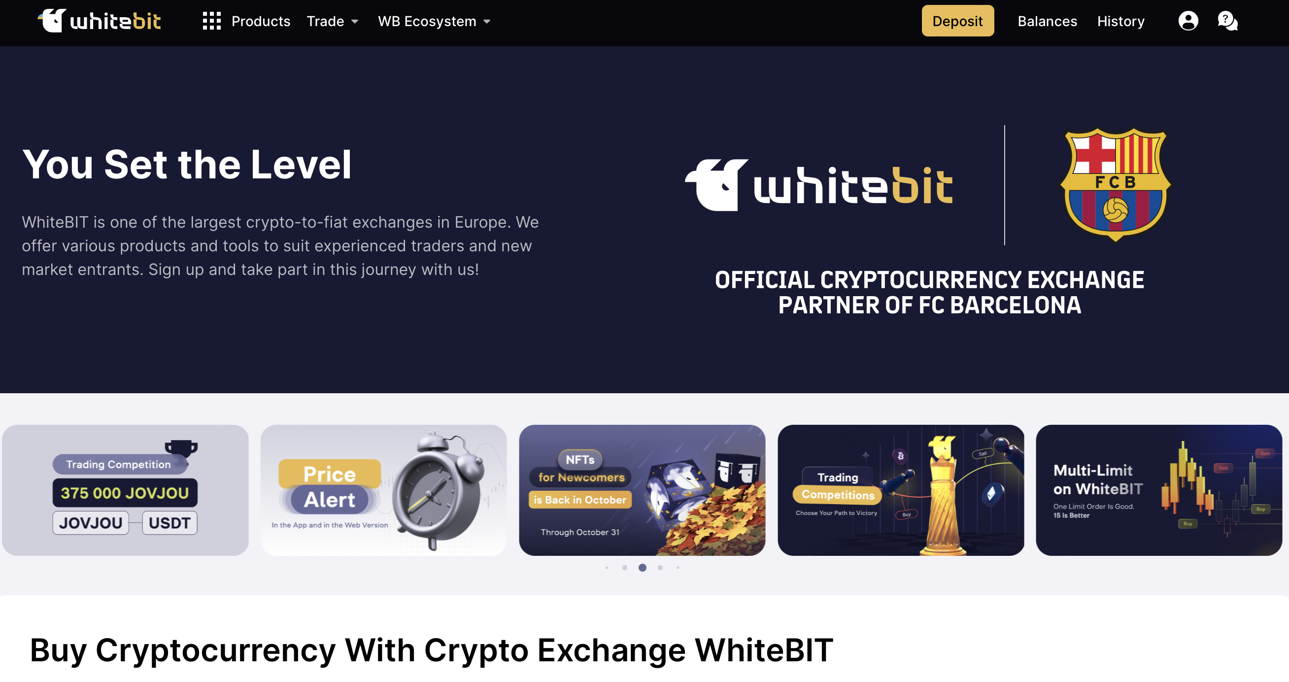 screenshot of WhiteBIT