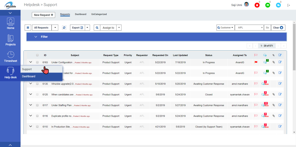 screenshot of Whizible