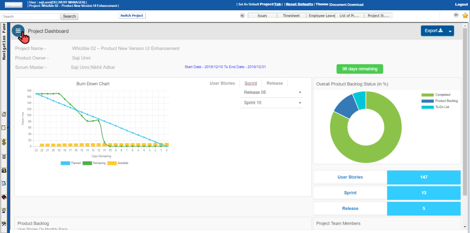 screenshot of Whizible