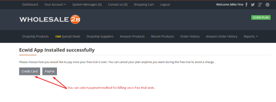 screenshot of Wholesale2B