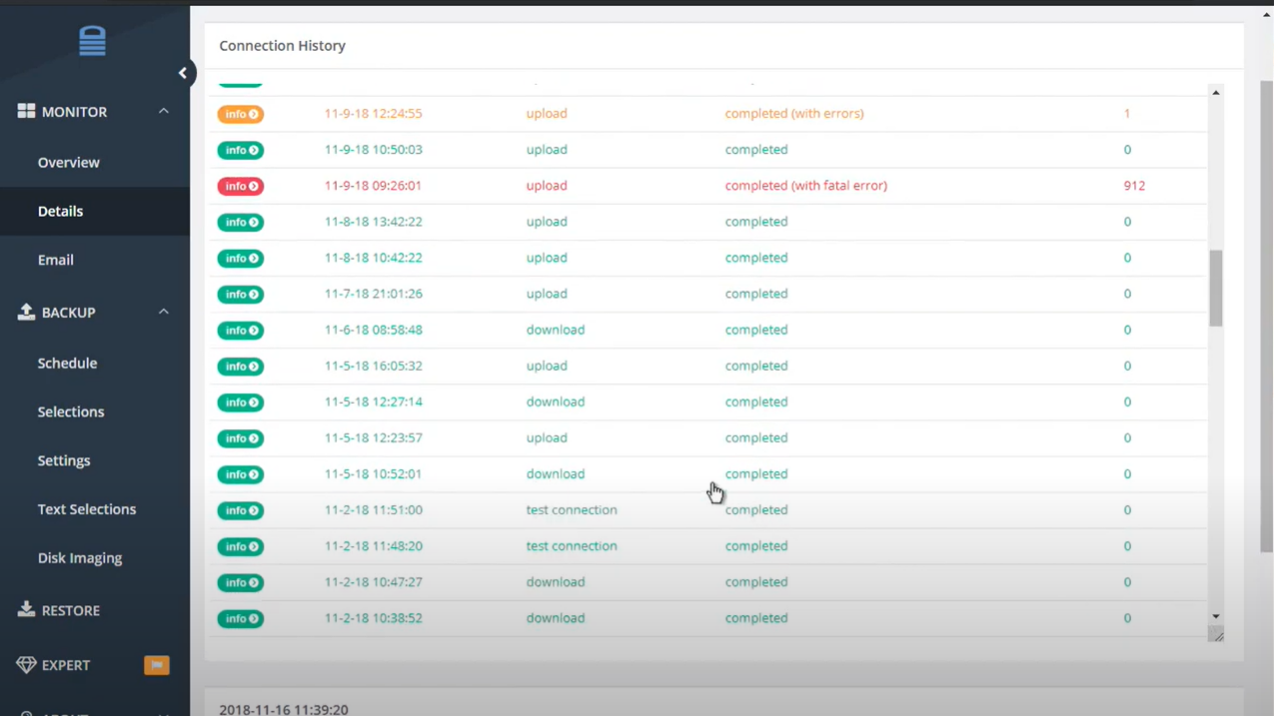 screenshot of WholesaleBackup