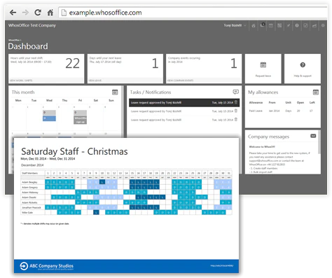screenshot of WhosOffice