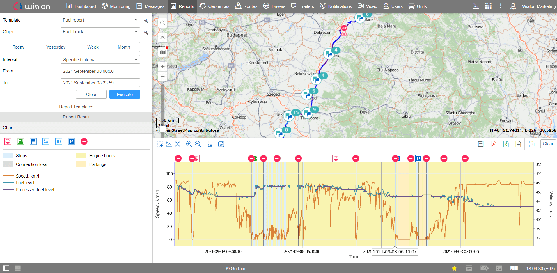 screenshot of Wialon