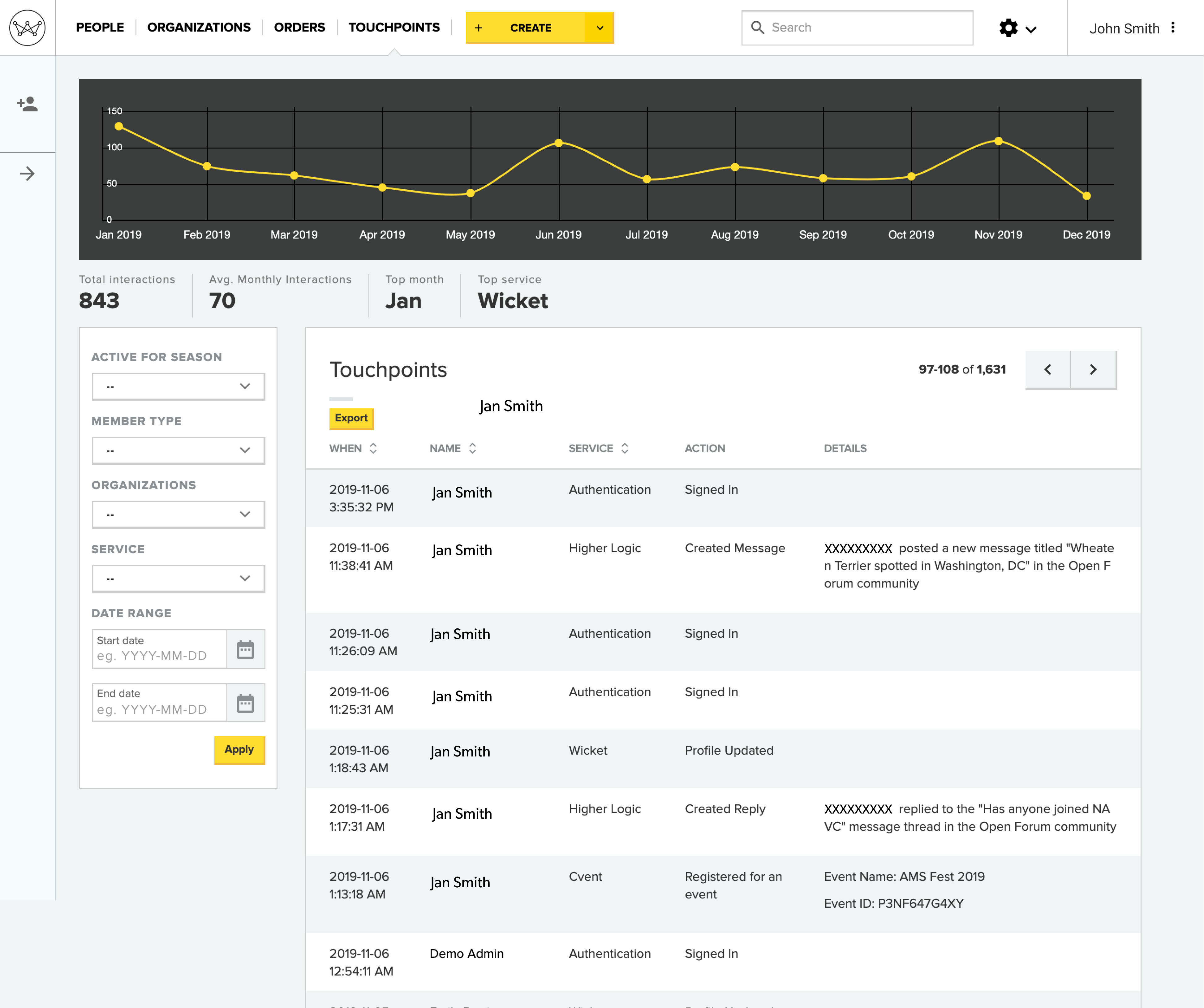 screenshot of Wicket