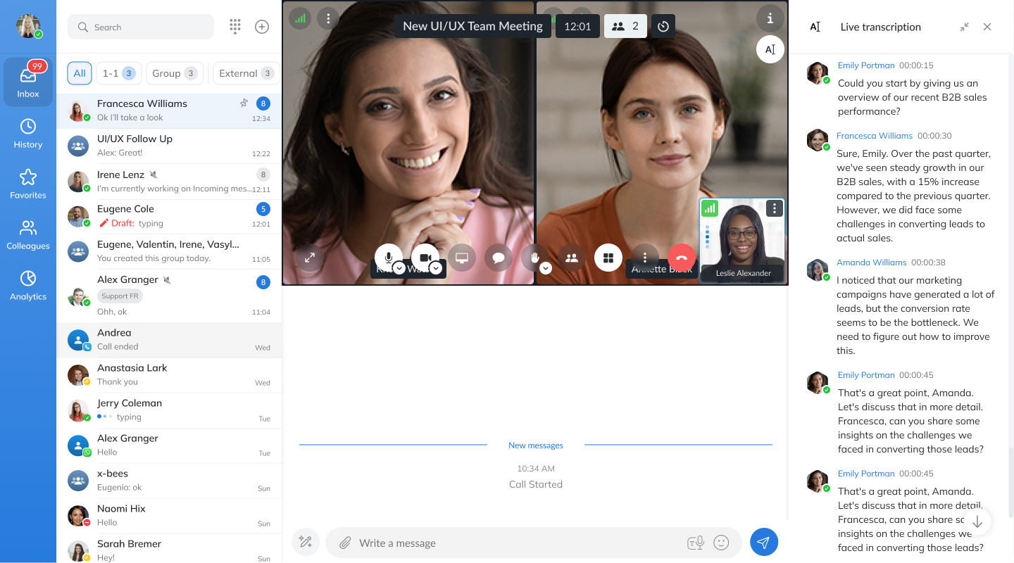 screenshot of Wildix