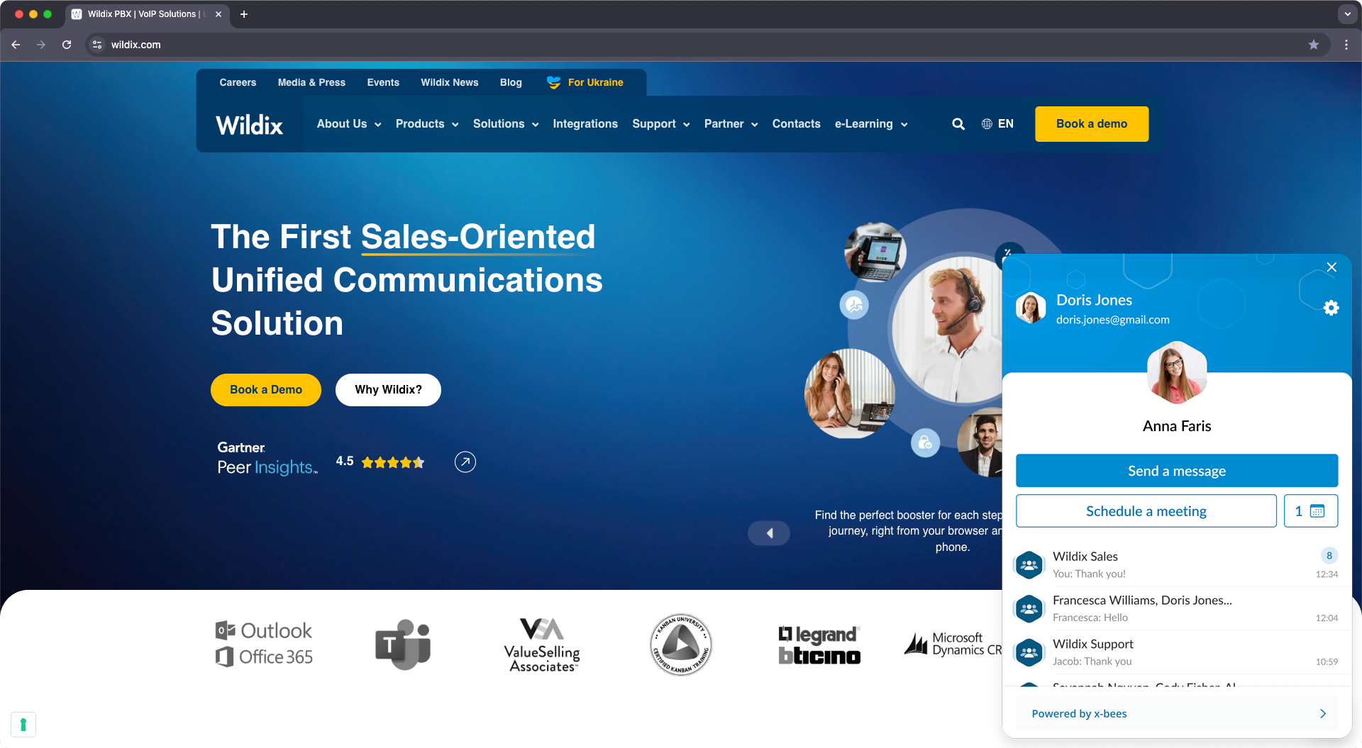 screenshot of Wildix