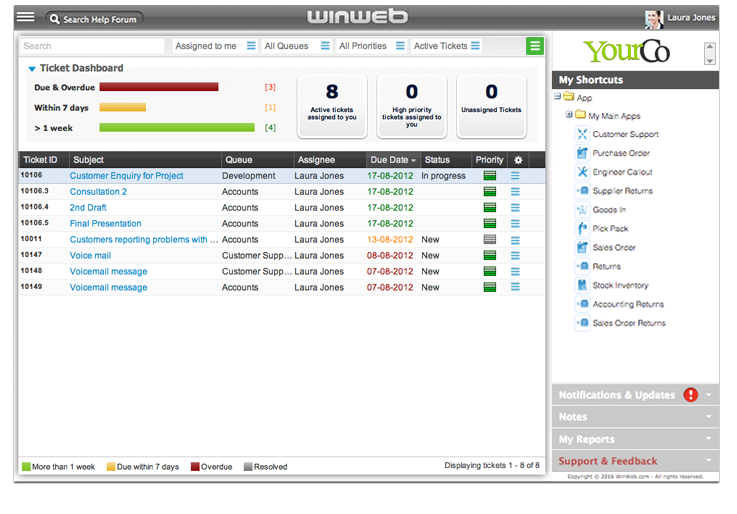 screenshot of WinWeb