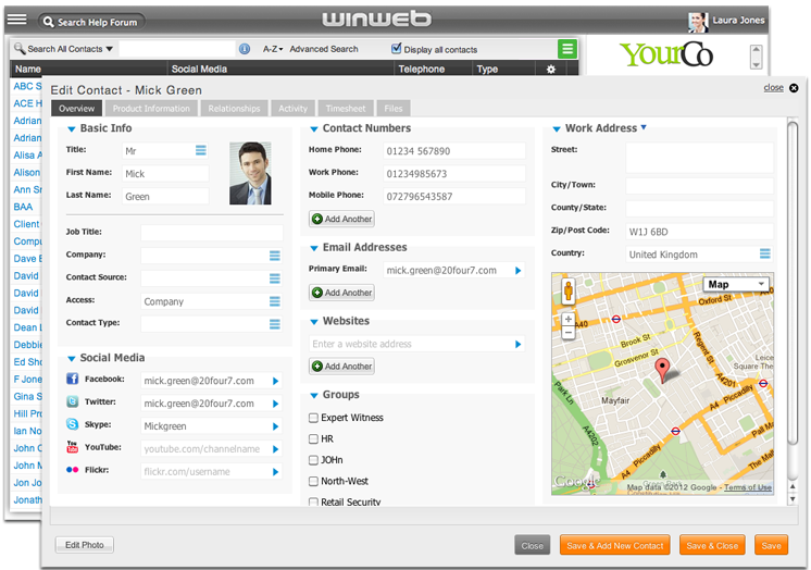 screenshot of WinWeb