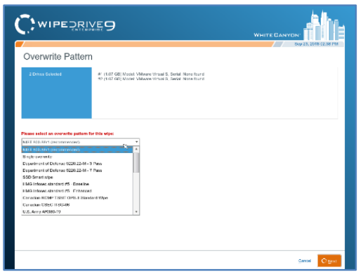 screenshot of WipeDrive