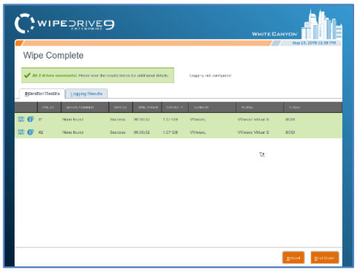 screenshot of WipeDrive