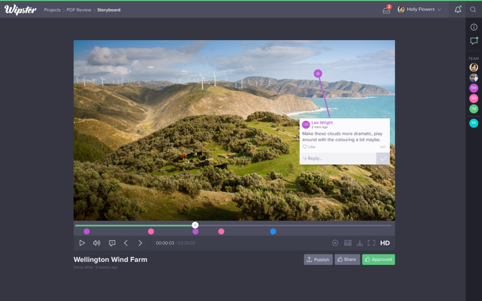 screenshot of Wipster