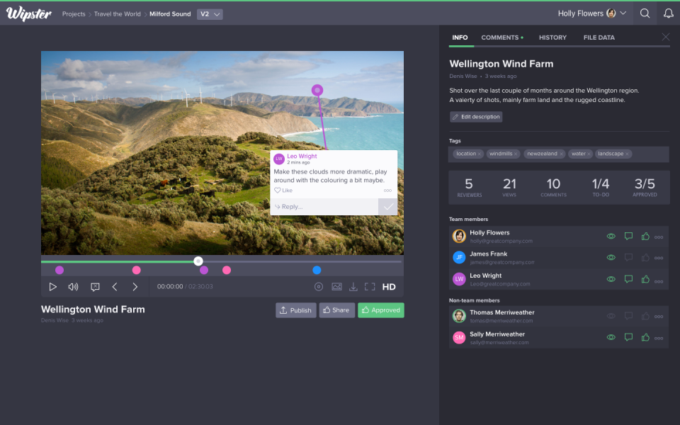 screenshot of Wipster