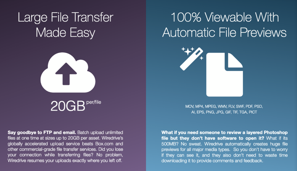 screenshot of Wiredrive