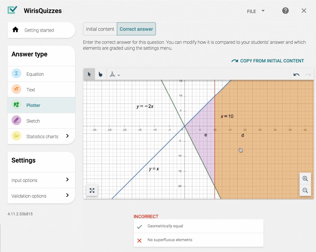 screenshot of WirisQuizzes