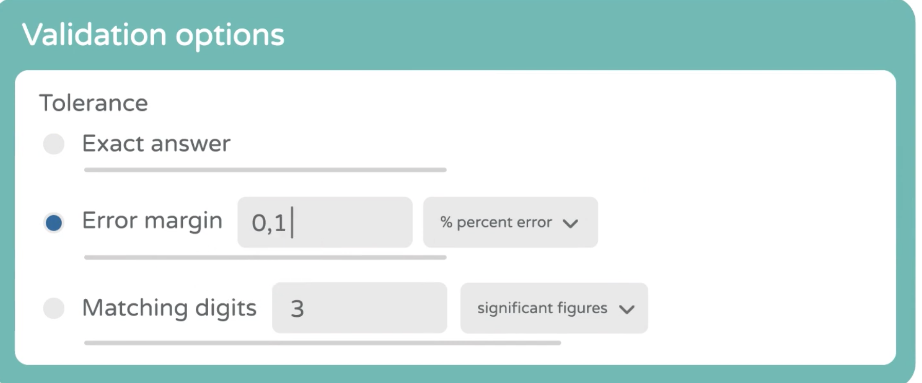 screenshot of WirisQuizzes