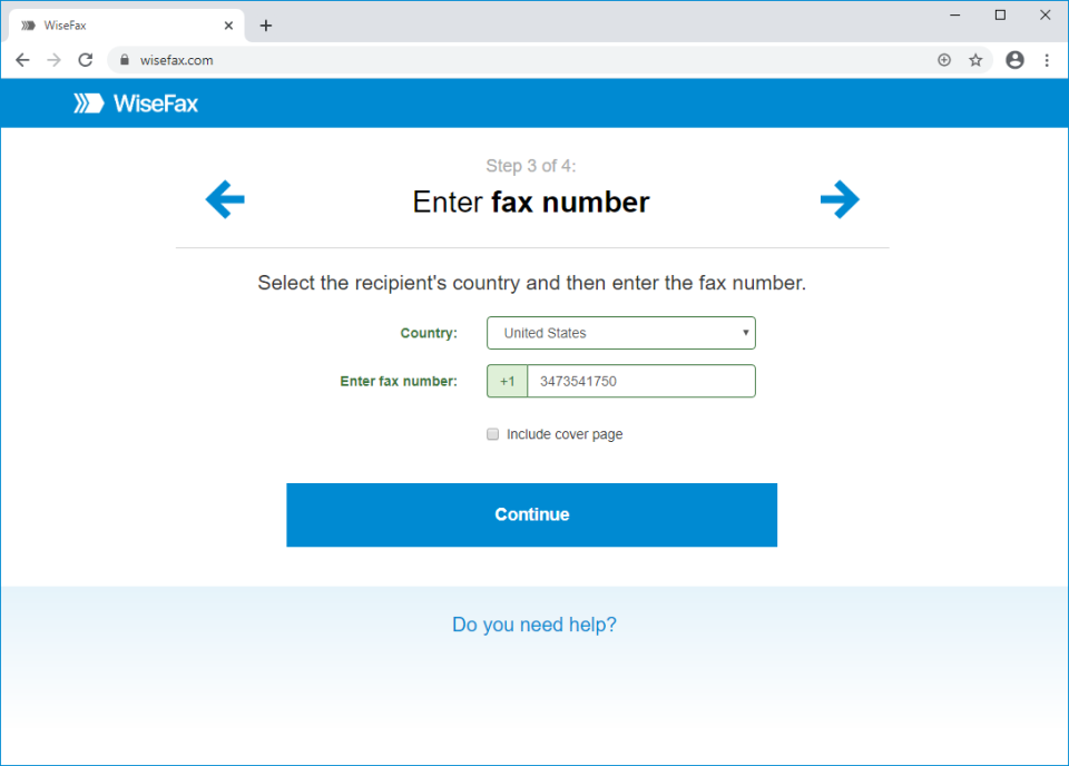 screenshot of WiseFax