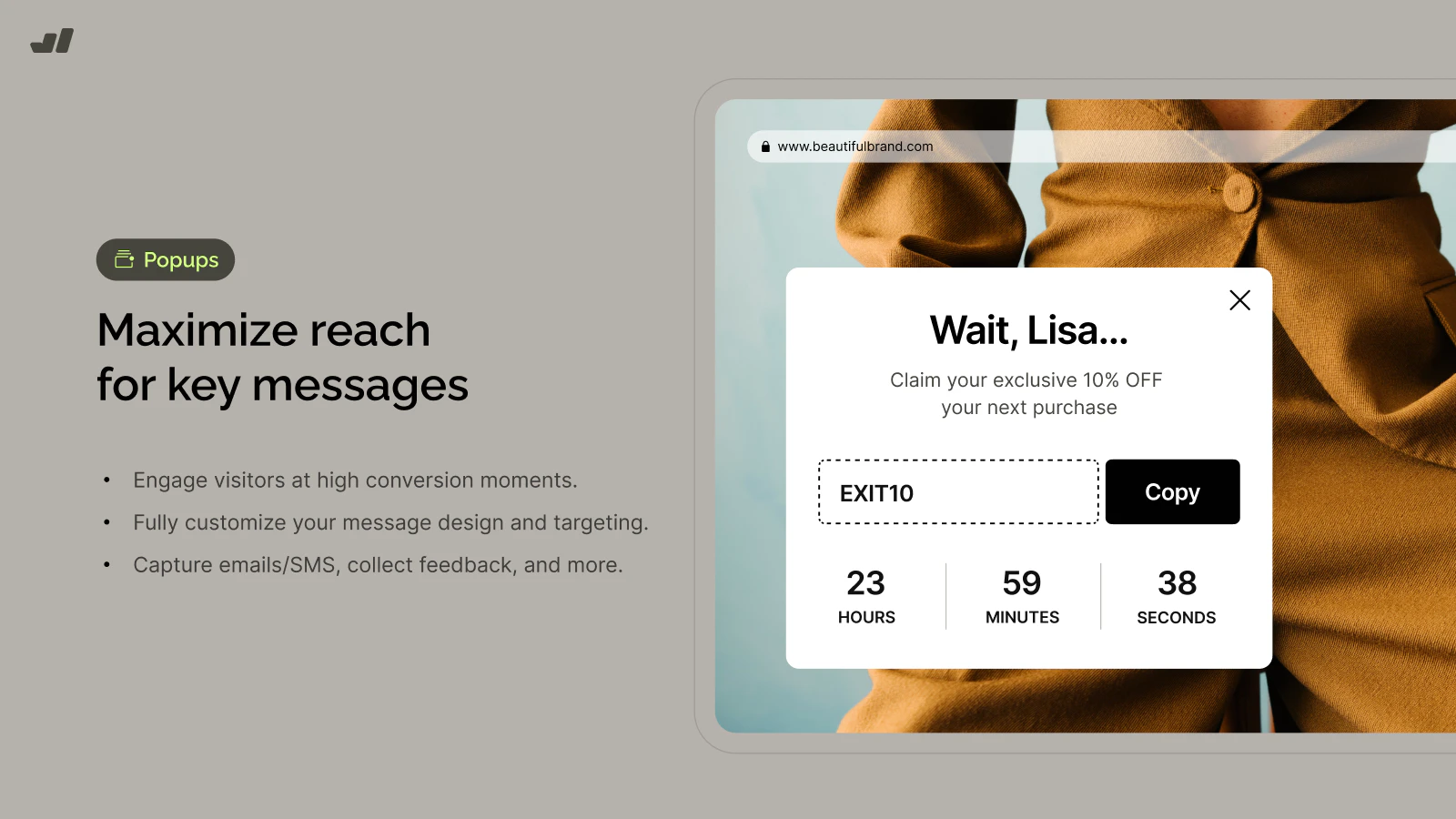 screenshot of Wisepops