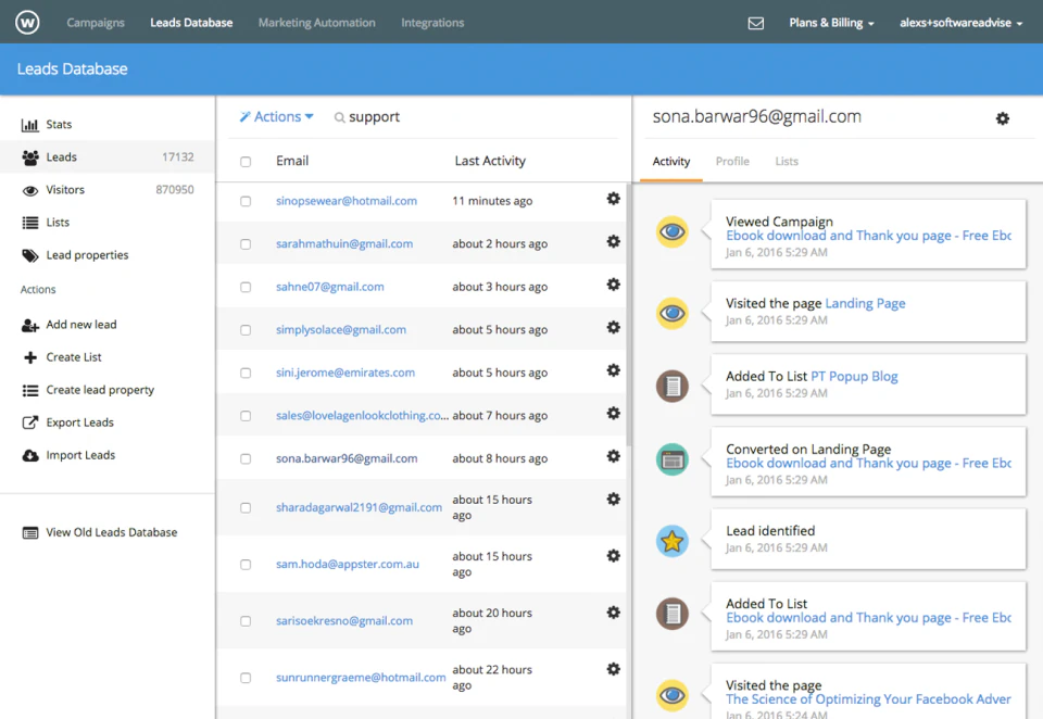 screenshot of Wishpond